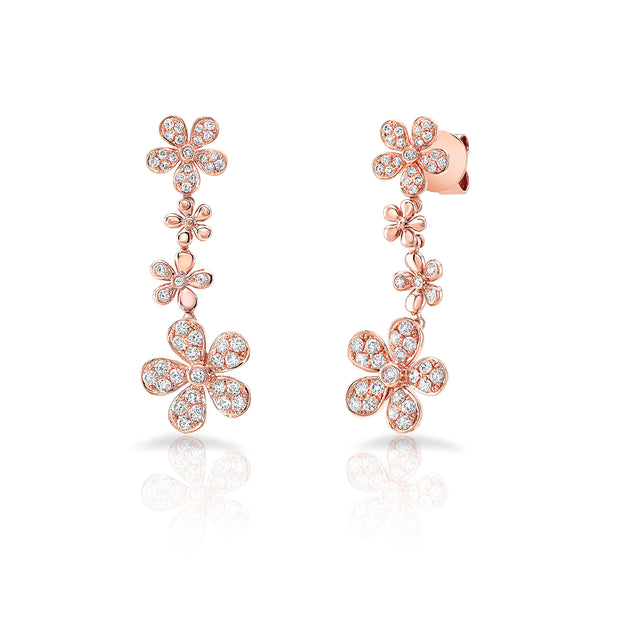 Uneek Gatsby Collection Floral Dangle Earrings