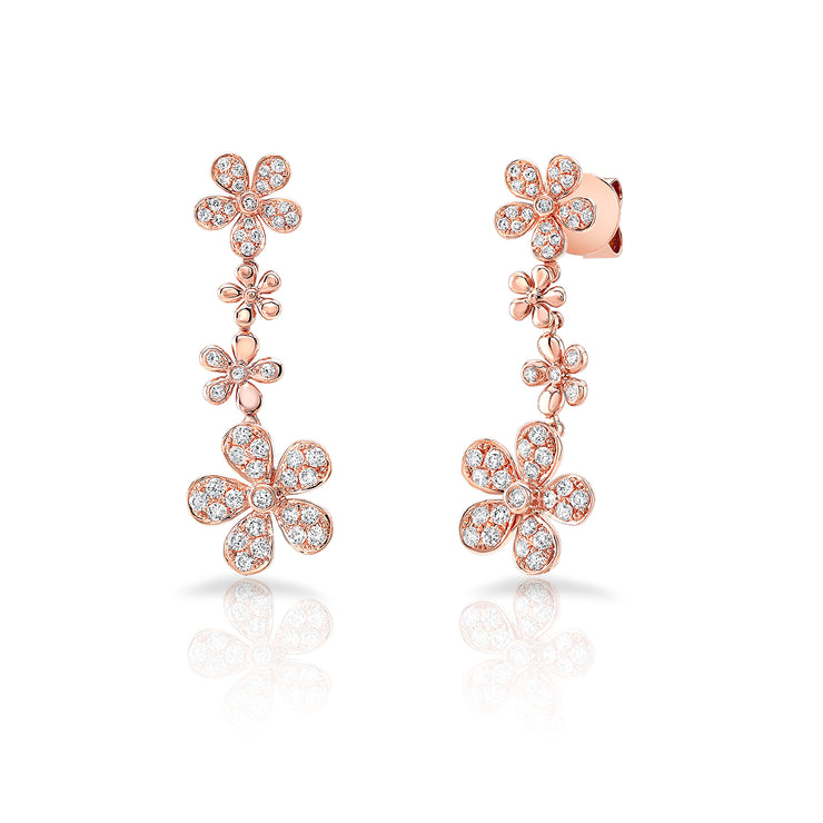 Uneek Gatsby Collection Floral Dangle Earrings