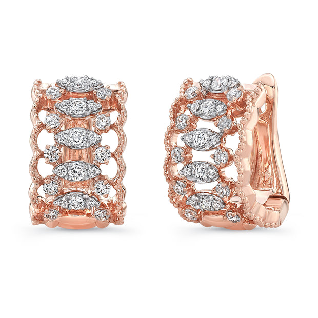 Uneek Lace Collection Huggie Earrings