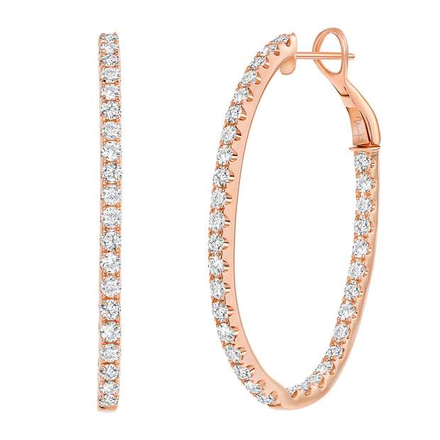 Uneek Gatsby Collection 1-Row Hoop Earrings