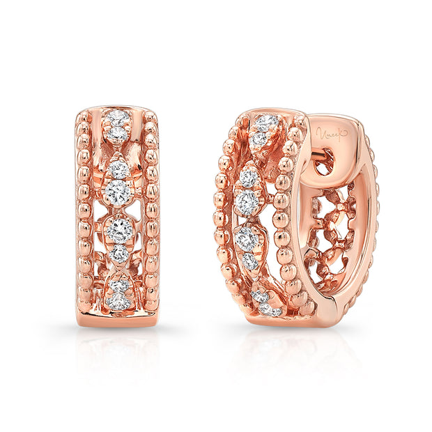 Uneek Lace Collection Huggie Earrings