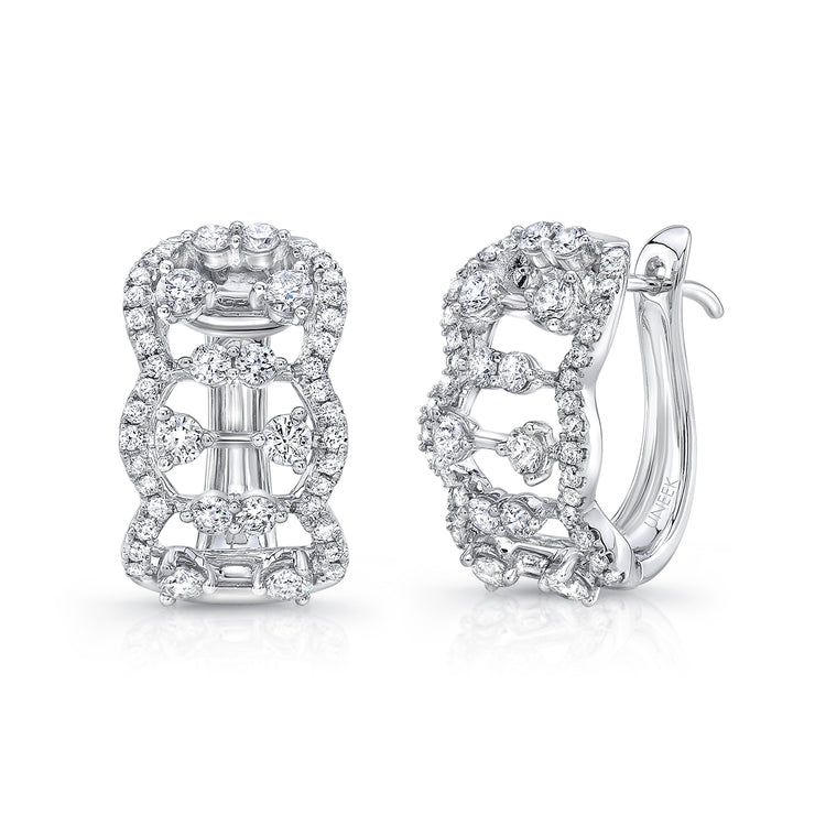 Uneek Lace Collection Huggie Earrings
