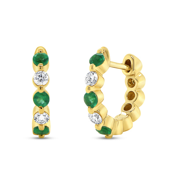 Uneek Precious Collection 1-Row Huggie Earrings