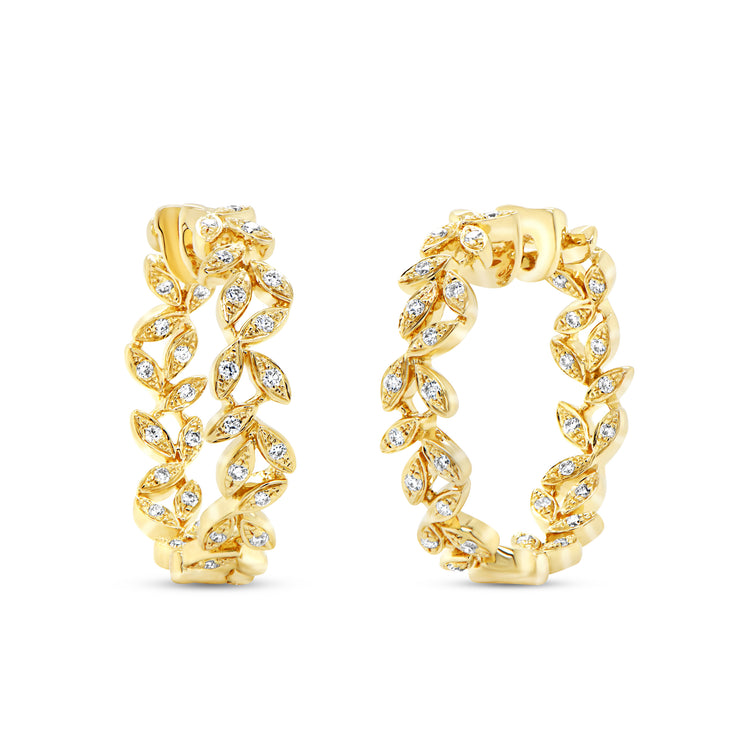 Uneek Petals Collection Floral Hoop Earrings