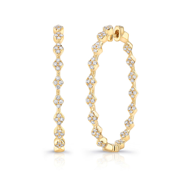 Uneek Stackable Collection Floral Hoop Earrings