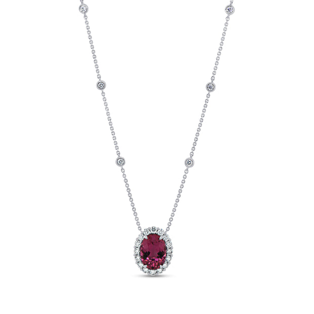 Uneek Precious Collection Rubellite Drop Pendant