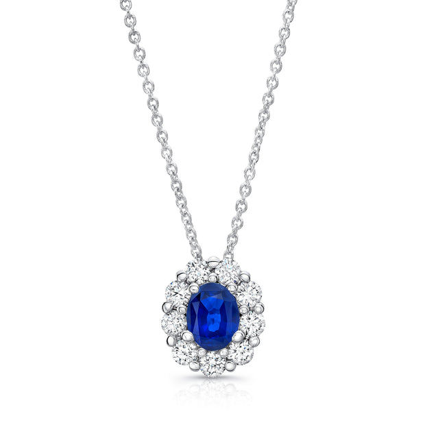 Uneek Precious Collection Halo Oval Diamond Fashion Pendant