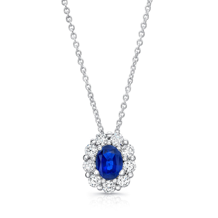 Uneek Precious Collection Halo Oval Diamond Fashion Pendant