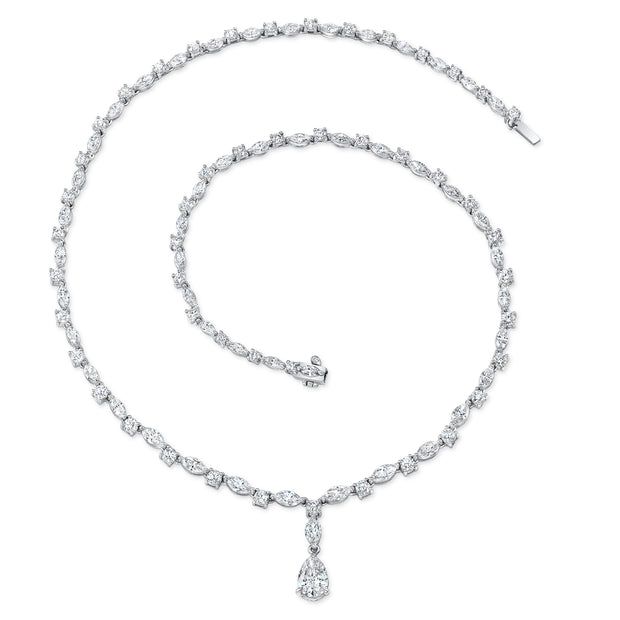Uneek Signature Collection Pear Diamond Drop Necklace