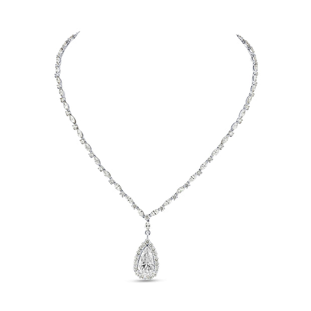 Uneek Signature Collection Pear Shaped Diamond Drop Necklace