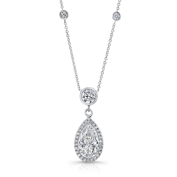 Uneek Signature Collection Halo Drop Necklace
