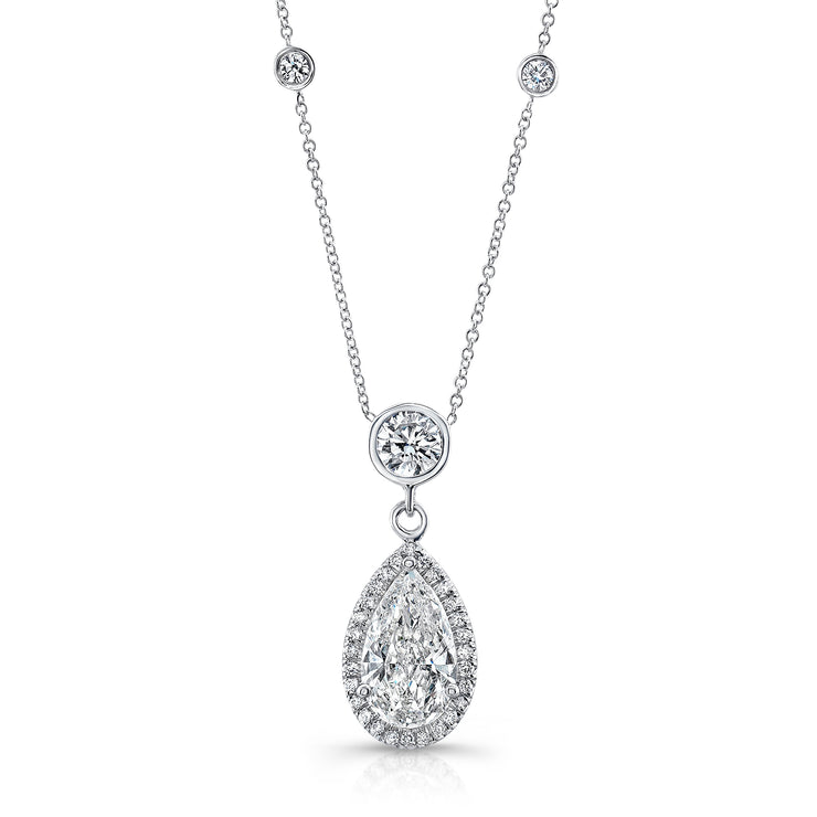 Uneek Signature Collection Halo Drop Necklace