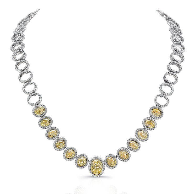 Uneek Oval Fancy Yellow Diamond Necklace