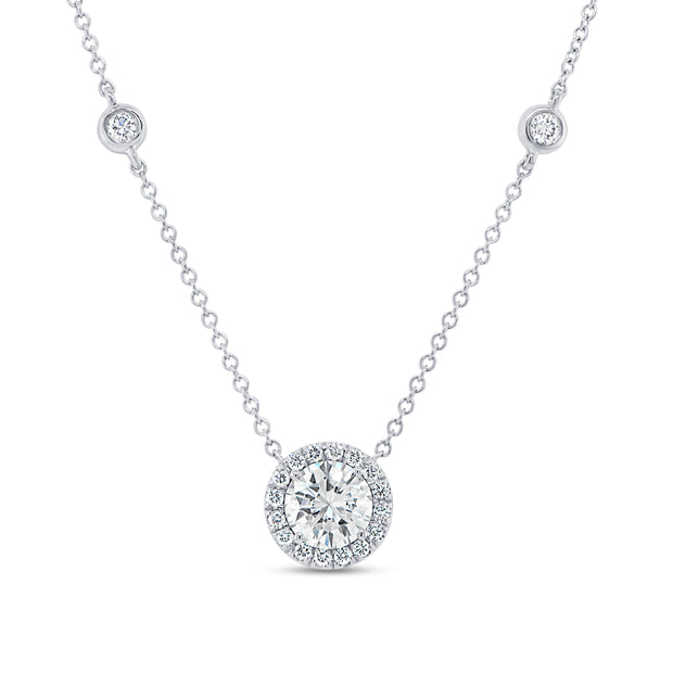 Uneek Sweet-Pea Collection Solitaire Round Diamond Brooch Pendant