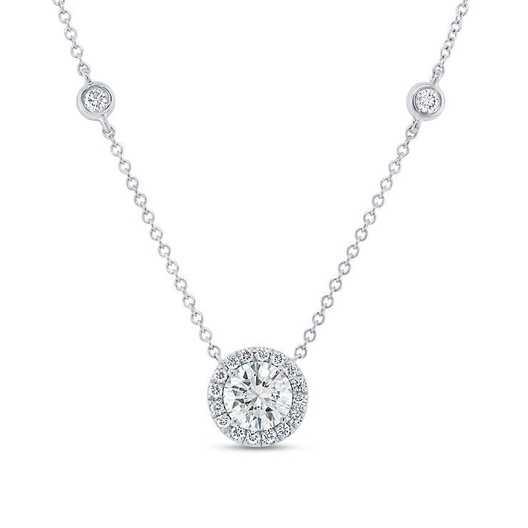 Uneek Sweet-Pea Collection Solitaire Round Diamond Brooch Pendant