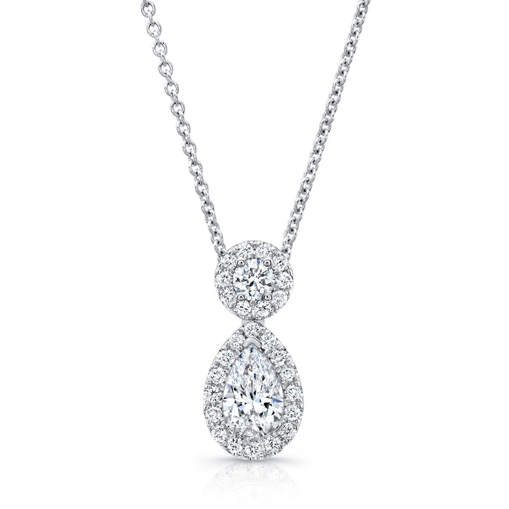 Uneek Pear-Shaped and Round Diamond Pendant