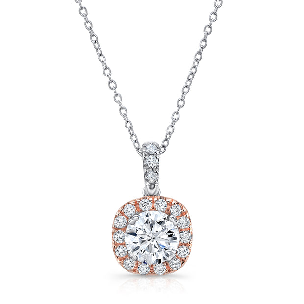 Uneek Silhouette Collection Halo Round Drop Pendant