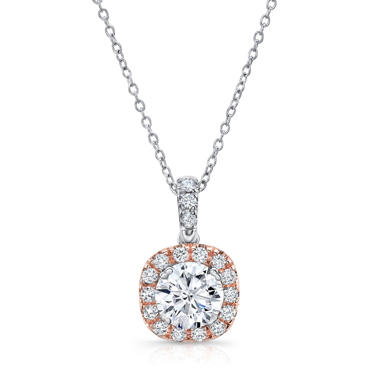Uneek Silhouette Collection Halo Round Drop Pendant