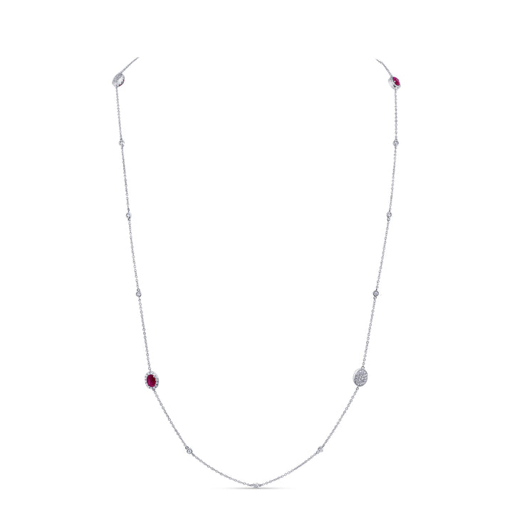 Uneek Cascade Collection Ruby Necklace