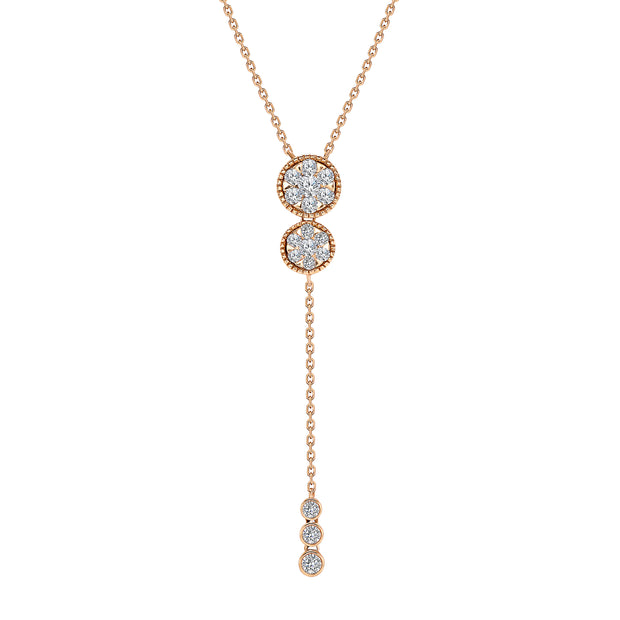 Uneek Cascade Collection Floral Lariat Necklace