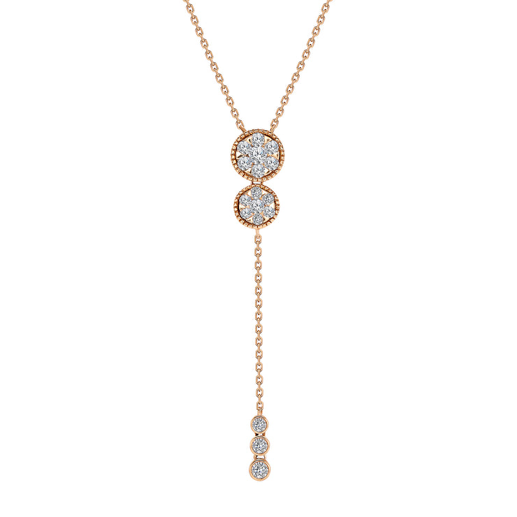 Uneek Cascade Collection Floral Lariat Necklace