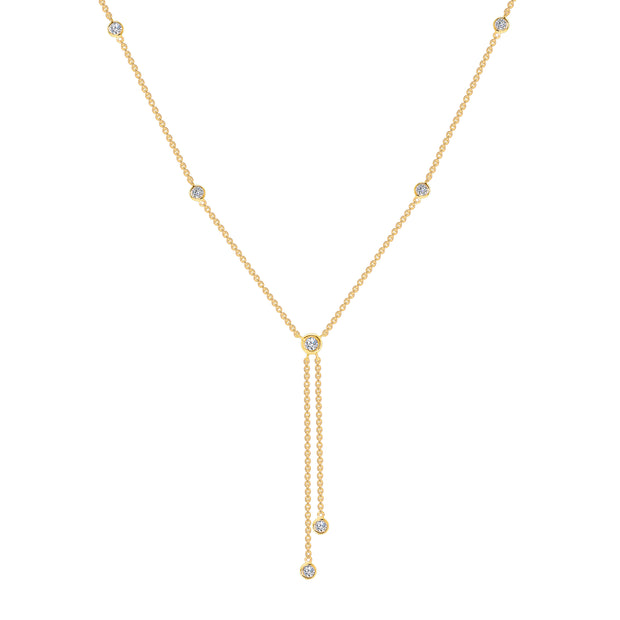 Uneek Cascade Collection Yard Lariat Necklace