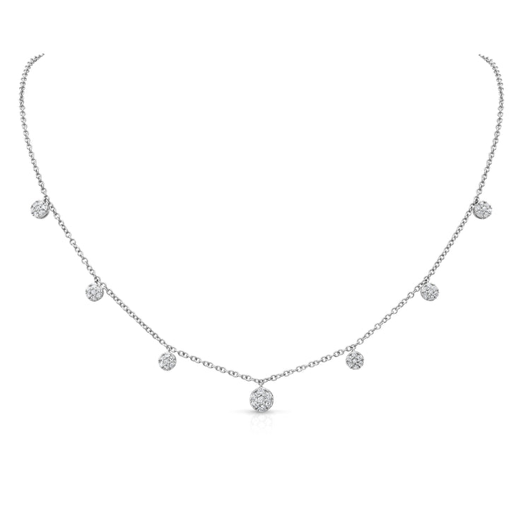 Uneek Cascade Collection Seven-Cluster Drop Necklace
