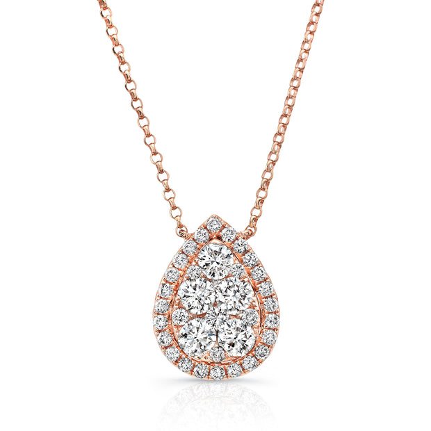 Uneek Halo Drop Necklace