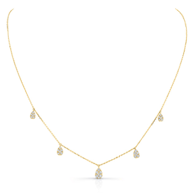 Uneek Cascade Collection Floral Charm Necklace