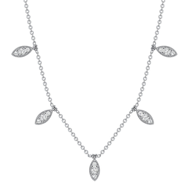 Uneek Cascade Collection Floral Charm Necklace