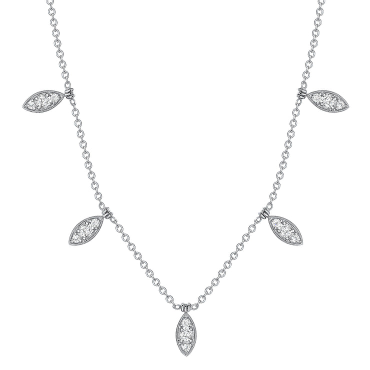 Uneek Cascade Collection Floral Charm Necklace