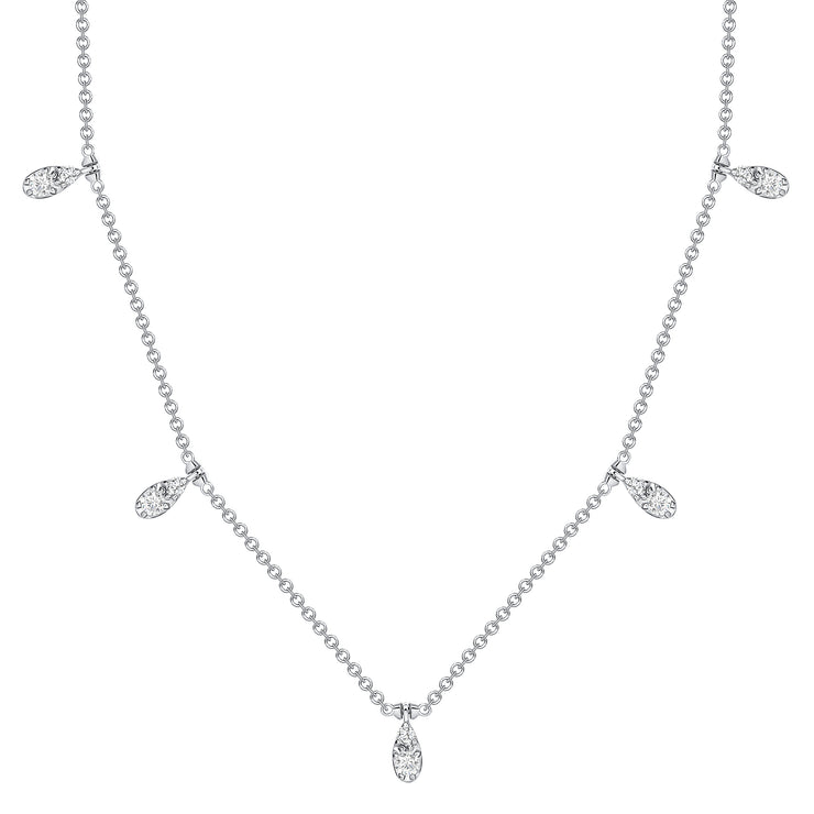 Uneek Cascade Collection Floral Charm Necklace