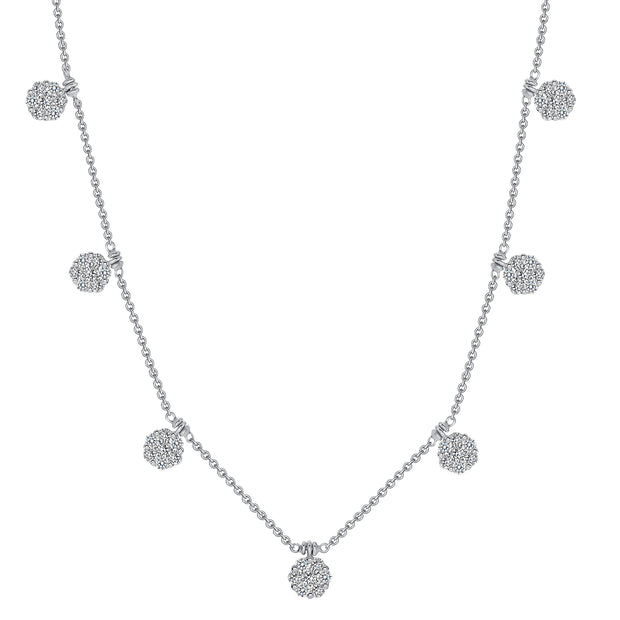 Uneek Cascade Collection Cluster Drop Necklace