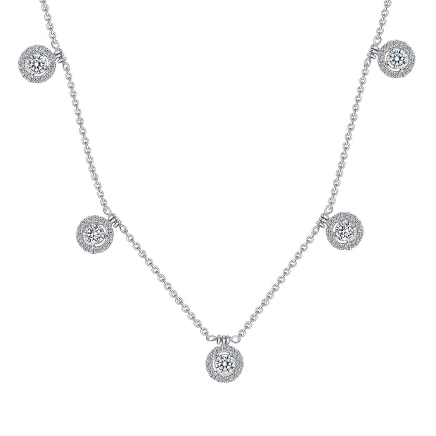 Uneek Cascade Collection Halo Charm Necklace