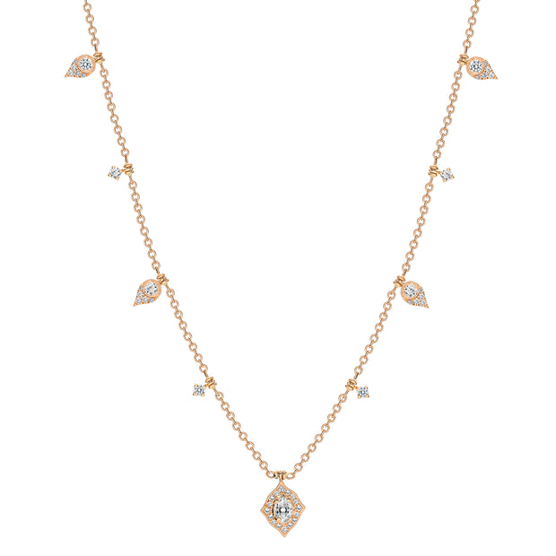 Uneek Cascade Collection Halo Charm Necklace