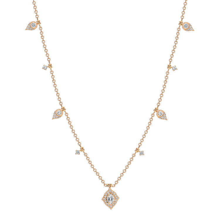 Uneek Cascade Collection Halo Charm Necklace