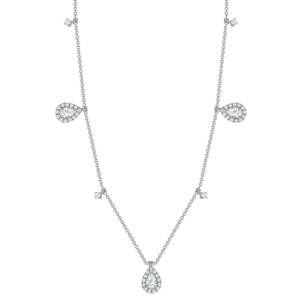 Uneek Cascade Collection Halo Charm Necklace