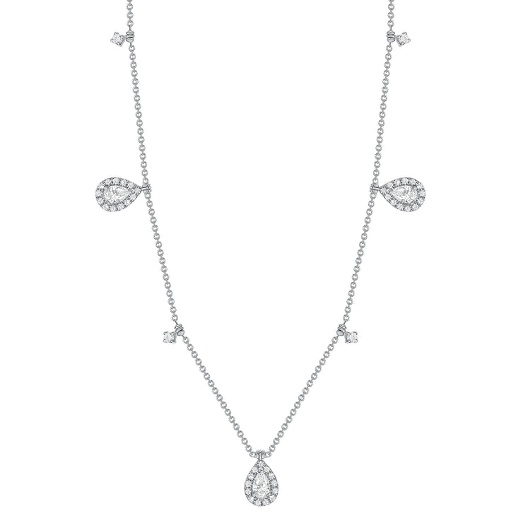 Uneek Cascade Collection Halo Charm Necklace