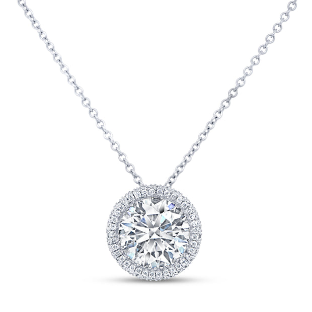 Uneek Signature Collection Halo Round Diamond Fashion Pendant