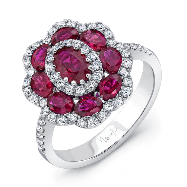 Uneek Precious Collection Oval Ruby Fashion Ring