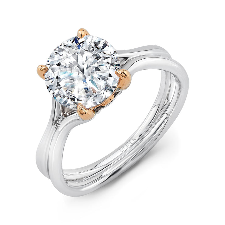 Uneek Silhouette Collection Solitaire Engagement Ring