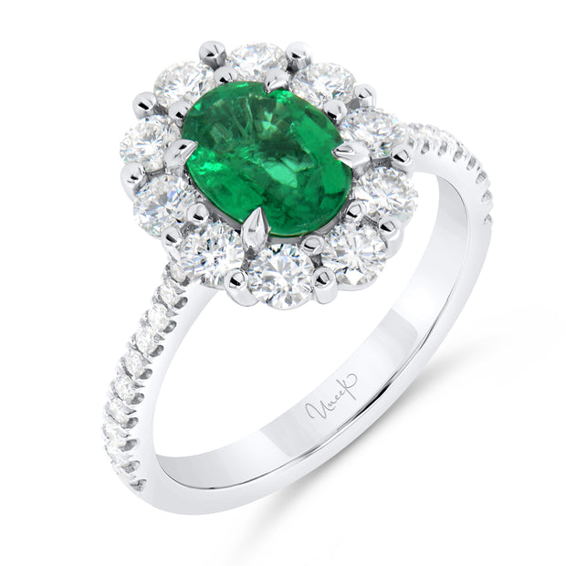 Uneek Petals Collection Halo Oval Engagement Ring