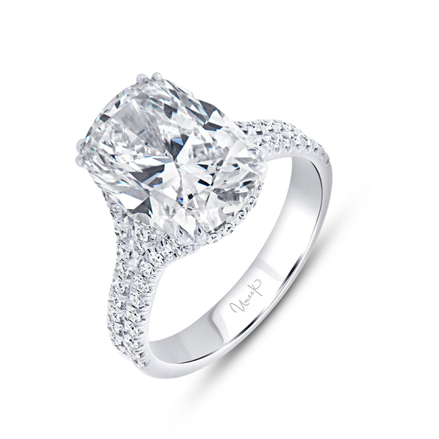 Uneek Signature Collection Split Cushion Cut Diamond Engagement Ring