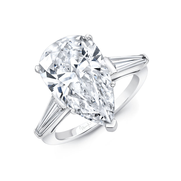 Uneek Signature Collection Three-Stone Pear Engagement Ring