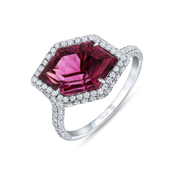 Uneek PHOENIX EYE Hexagonal Umbalite Garnet Diamond Fashion Ring
