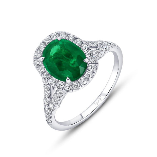 Uneek Precious Collection Oval Shaped Emerald Fashion Ring