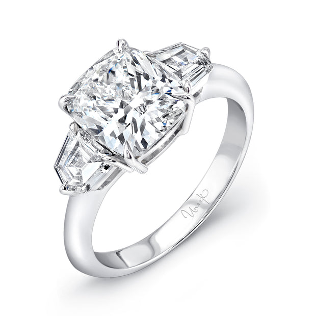Uneek Signature Collection Three-Stone Cushion Diamond Engagement Ring