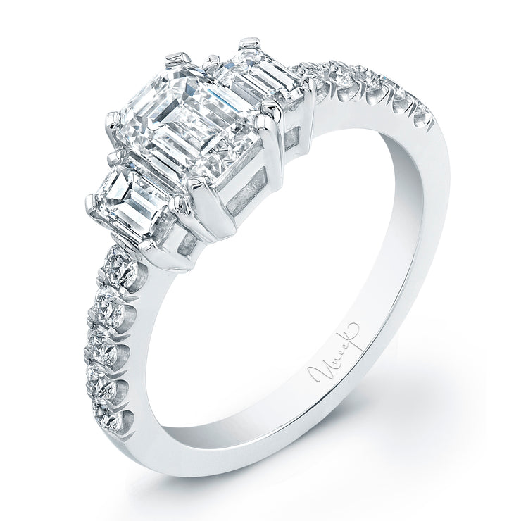 Uneek Timeless Collection Three-Stone Radiant Engagement Ring