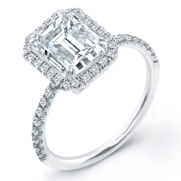 Uneek Timeless Collection Halo Emerald Cut Engagement Ring