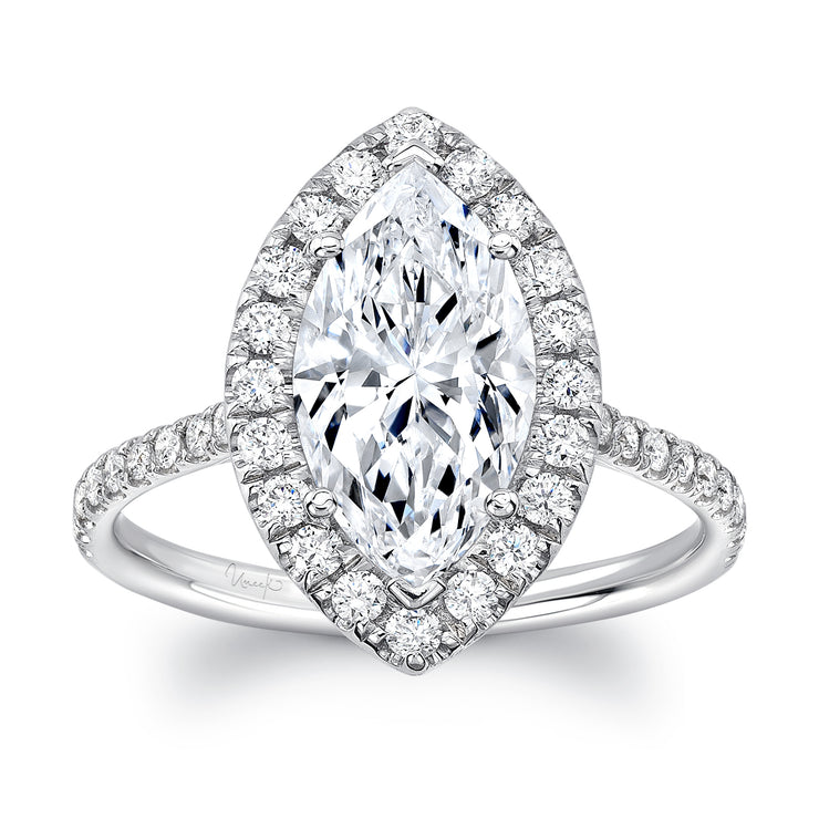 Uneek Classic Marquise Diamond Halo Pave Engagement Ring
